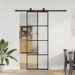 Casa si Gradina - Constructii - Usi interior, exterior si garaj - Usi interior - Usa glisanta cu set de feronerie neagra 76x205 cm Sticla ESG - Infinity.ro