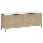 Casa si Gradina - Gradina si terasa - Mobilier exterior - Bancute de gradina - Banca de gradina cu perna Bej 110x30x40,5 cm Poly Ratan, bej și alb crem - Infinity.ro