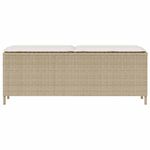 Casa si Gradina - Gradina si terasa - Mobilier exterior - Bancute de gradina - Banca de gradina cu perna Bej 110x30x40,5 cm Poly Ratan, bej și alb crem - Infinity.ro