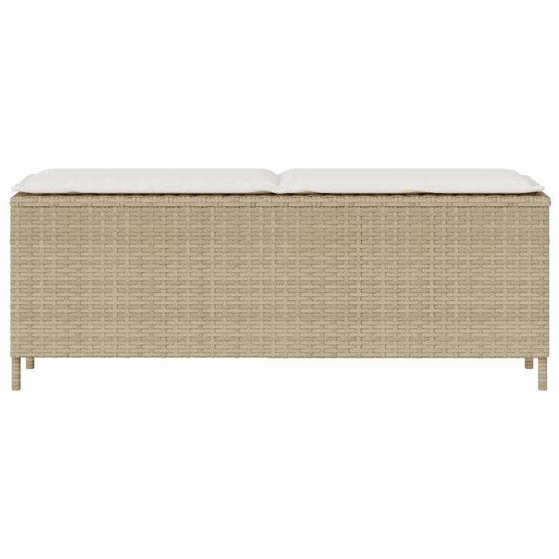 Casa si Gradina - Gradina si terasa - Mobilier exterior - Bancute de gradina - Banca de gradina cu perna Bej 110x30x40,5 cm Poly Ratan, bej și alb crem - Infinity.ro