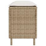 Casa si Gradina - Gradina si terasa - Mobilier exterior - Bancute de gradina - Banca de gradina cu perna Bej 110x30x40,5 cm Poly Ratan, bej și alb crem - Infinity.ro