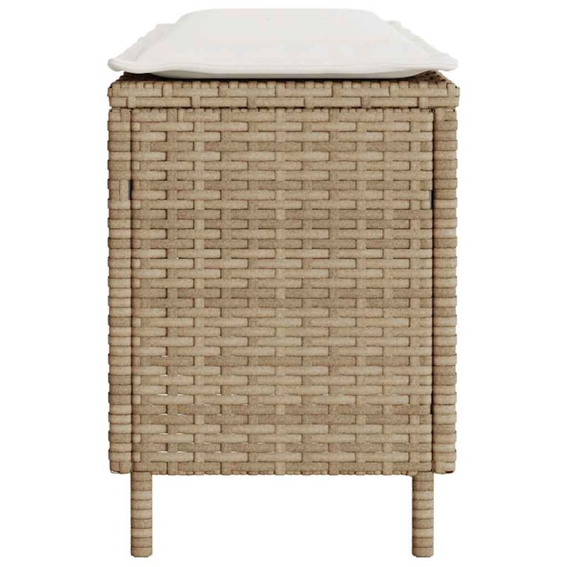 Casa si Gradina - Gradina si terasa - Mobilier exterior - Bancute de gradina - Banca de gradina cu perna Bej 110x30x40,5 cm Poly Ratan, bej și alb crem - Infinity.ro