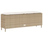 Casa si Gradina - Gradina si terasa - Mobilier exterior - Bancute de gradina - Banca de gradina cu perna Bej 110x30x40,5 cm Poly Ratan, bej și alb crem - Infinity.ro