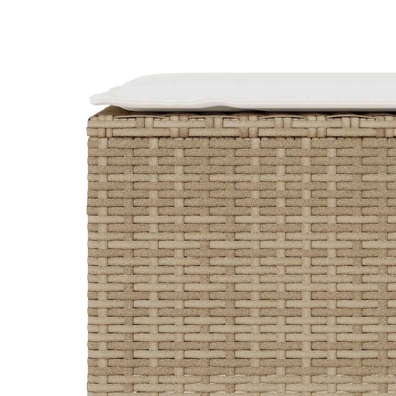Casa si Gradina - Gradina si terasa - Mobilier exterior - Bancute de gradina - Banca de gradina cu perna Bej 110x30x40,5 cm Poly Ratan, bej și alb crem - Infinity.ro