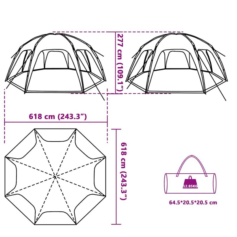 Sport si Outdoor - Camping - Corturi camping - Cort de petrecere Albastru azur rezistent la apa - Infinity.ro