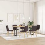 Casa si Gradina - Mobilier - Scaune si fotolii - Scaune - Scaune de bucatarie, 6 buc., maro inchis, material textil - Infinity.ro