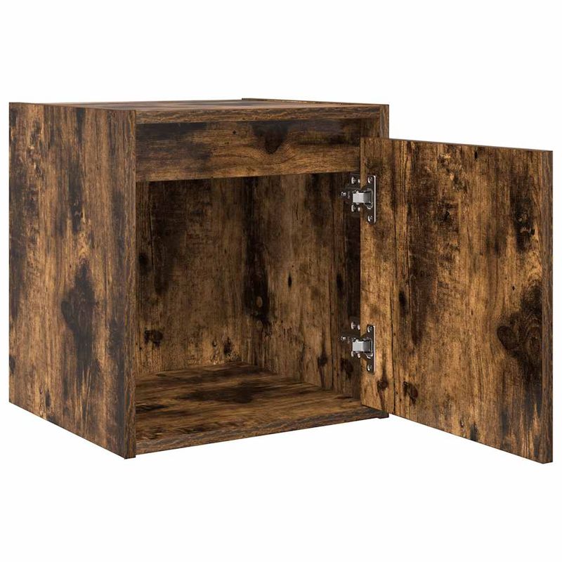 Casa si Gradina - Mobilier - Comode si corpuri - Noptiere - Noptiera montata pe perete din stejar afumat 38x34x40 cm - Infinity.ro
