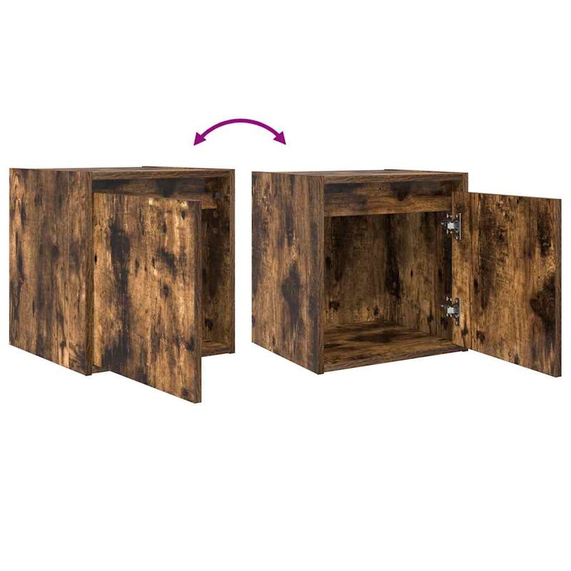 Casa si Gradina - Mobilier - Comode si corpuri - Noptiere - Noptiera montata pe perete din stejar afumat 38x34x40 cm - Infinity.ro