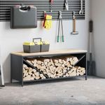 Casa si Gradina - Termice - Sobe, Seminee si accesorii - Accesorii seminee si sobe - Suport pentru lemne de foc cu blat lemn antracit - Infinity.ro