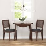 Casa si Gradina - Mobilier - Scaune si fotolii - Scaune - Scaune sufragerie cu perne 2 buc. cauciuc din lemn masiv maro - Infinity.ro