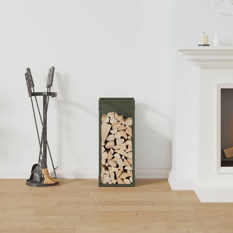 Casa si Gradina - Termice - Sobe, Seminee si accesorii - Accesorii seminee si sobe - Suport pentru lemne de foc Verde masline Otel laminat la rece - Infinity.ro