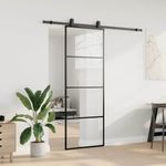 Casa si Gradina - Constructii - Usi interior, exterior si garaj - Usi interior - Usa glisanta cu set de feronerie neagra 76x205 cm Sticla ESG - Infinity.ro