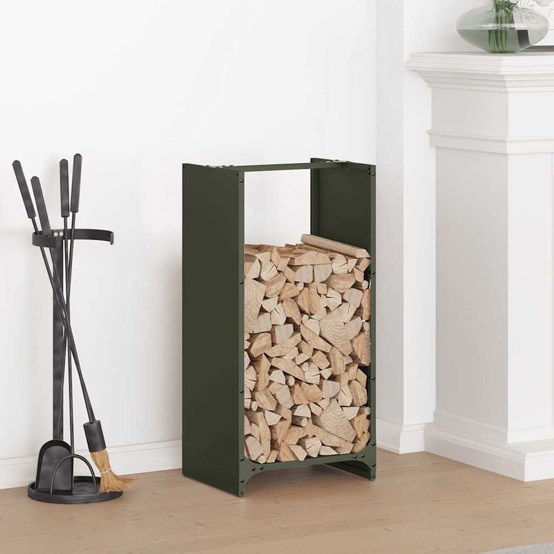 Casa si Gradina - Termice - Sobe, Seminee si accesorii - Accesorii seminee si sobe - Suport pentru lemne de foc Verde masline Otel laminat la rece - Infinity.ro