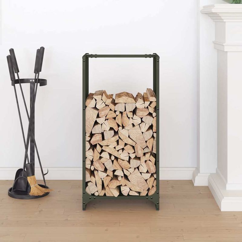 Casa si Gradina - Termice - Sobe, Seminee si accesorii - Accesorii seminee si sobe - Suport pentru lemne de foc Verde masline Otel laminat la rece - Infinity.ro