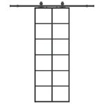 Casa si Gradina - Constructii - Usi interior, exterior si garaj - Usi interior - Usa glisanta cu set de feronerie neagra 76x205 cm Sticla ESG - Infinity.ro