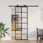 Casa si Gradina - Constructii - Usi interior, exterior si garaj - Usi interior - Usa glisanta cu set de feronerie neagra 76x205 cm Sticla ESG - Infinity.ro