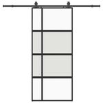 Casa si Gradina - Constructii - Usi interior, exterior si garaj - Usi interior - Usa glisanta cu set feronerie neagra 90x205cm sticla securizata - Infinity.ro