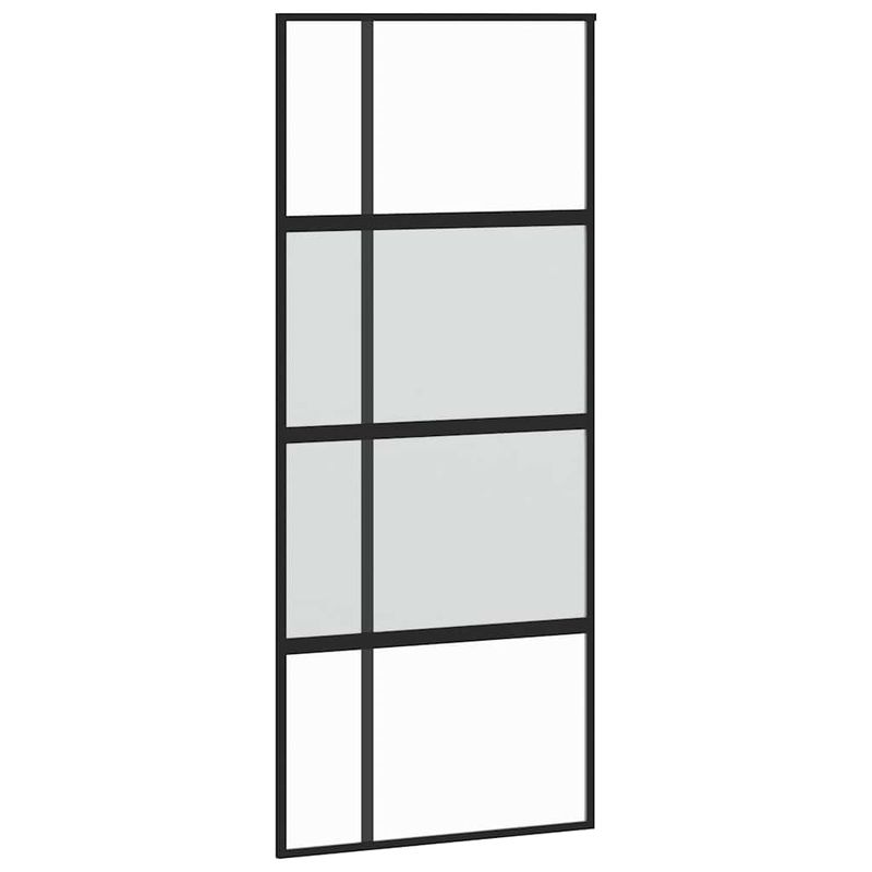 Casa si Gradina - Constructii - Usi interior, exterior si garaj - Usi interior - Usa glisanta cu set feronerie neagra 90x205cm sticla securizata - Infinity.ro