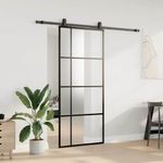 Casa si Gradina - Constructii - Usi interior, exterior si garaj - Usi interior - Usa glisanta cu set de feronerie neagra 90x205 cm Sticla ESG - Infinity.ro