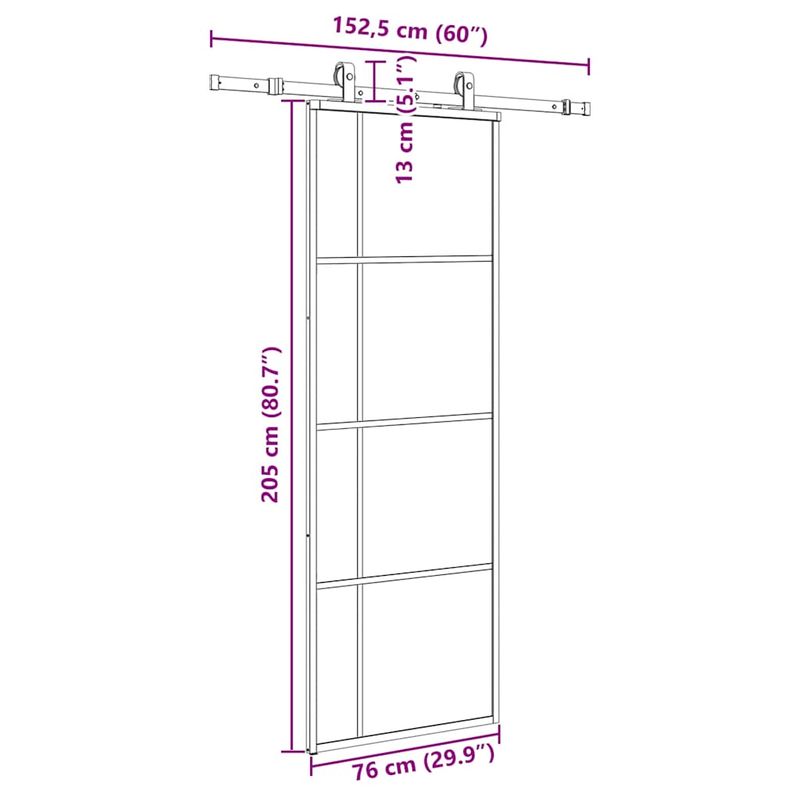 Casa si Gradina - Constructii - Usi interior, exterior si garaj - Usi interior - Usa glisanta cu set de feronerie neagra 76x205 cm Sticla ESG - Infinity.ro