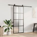 Casa si Gradina - Constructii - Usi interior, exterior si garaj - Usi interior - Usa glisanta cu set de feronerie neagra 90x205 cm Sticla ESG - Infinity.ro