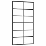 Casa si Gradina - Constructii - Usi interior, exterior si garaj - Usi interior - Usa glisanta cu set de feronerie neagra 102x205 cm Sticla ESG, mărime 102x205 cm (213 cm sliding rail), model 6x2 grids - Infinity.ro