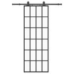 Casa si Gradina - Constructii - Usi interior, exterior si garaj - Usi interior - Usa glisanta cu set de feronerie neagra 76x205 cm Sticla ESG - Infinity.ro