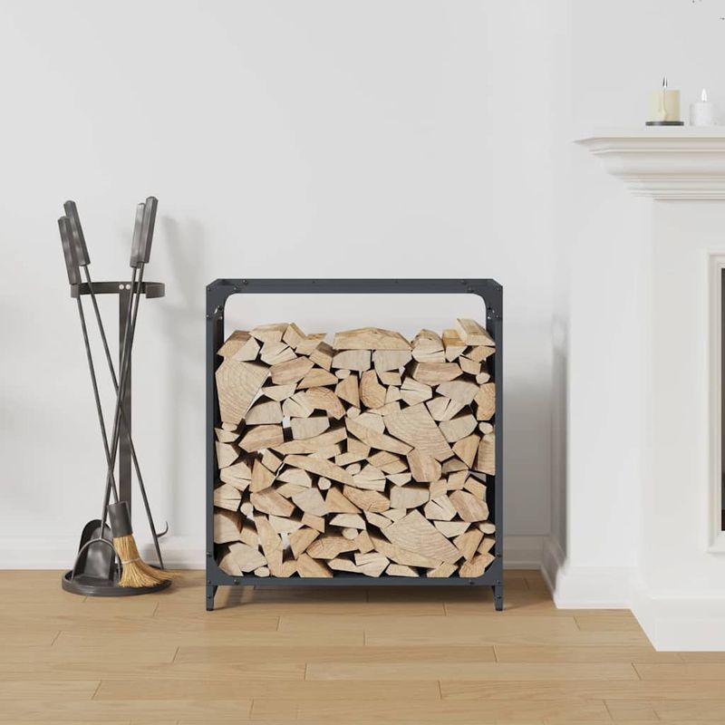 Casa si Gradina/Termice/Sobe, Seminee si accesorii/Accesorii seminee si sobe - Suport pentru lemne de foc Antracit Otel laminat la rece - Infinity.ro