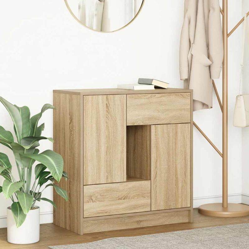 Casa si Gradina - Mobilier - Comode si corpuri - Comode - Bufeta cu sertare si usi Stejar Sonoma 70,5x34x74,5 cm - Infinity.ro