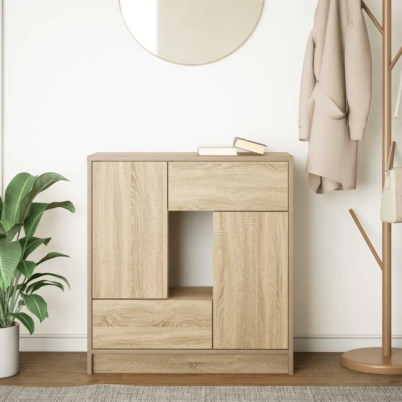 Casa si Gradina - Mobilier - Comode si corpuri - Comode - Bufeta cu sertare si usi Stejar Sonoma 70,5x34x74,5 cm - Infinity.ro