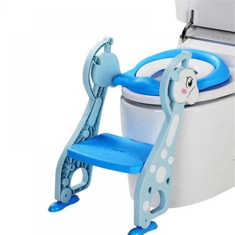 Jucarii, Copii si Bebe - Igiena si ingrijire - Baia bebelusului - Olite si reductoare WC - Reductor pentru toaleta cu colac si scarita culoare bleu - Infinity.ro