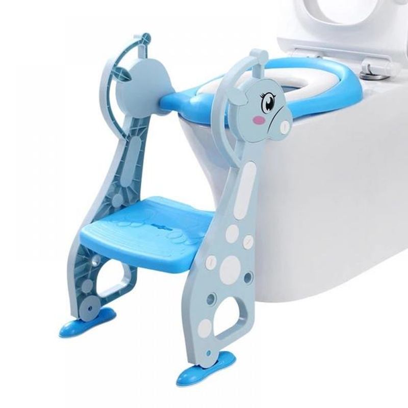 Jucarii, Copii si Bebe - Igiena si ingrijire - Baia bebelusului - Olite si reductoare WC - Reductor pentru toaleta cu colac si scarita culoare bleu - Infinity.ro