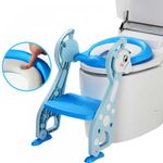 Jucarii, Copii si Bebe - Igiena si ingrijire - Baia bebelusului - Olite si reductoare WC - Reductor pentru toaleta cu colac si scarita culoare bleu - Infinity.ro