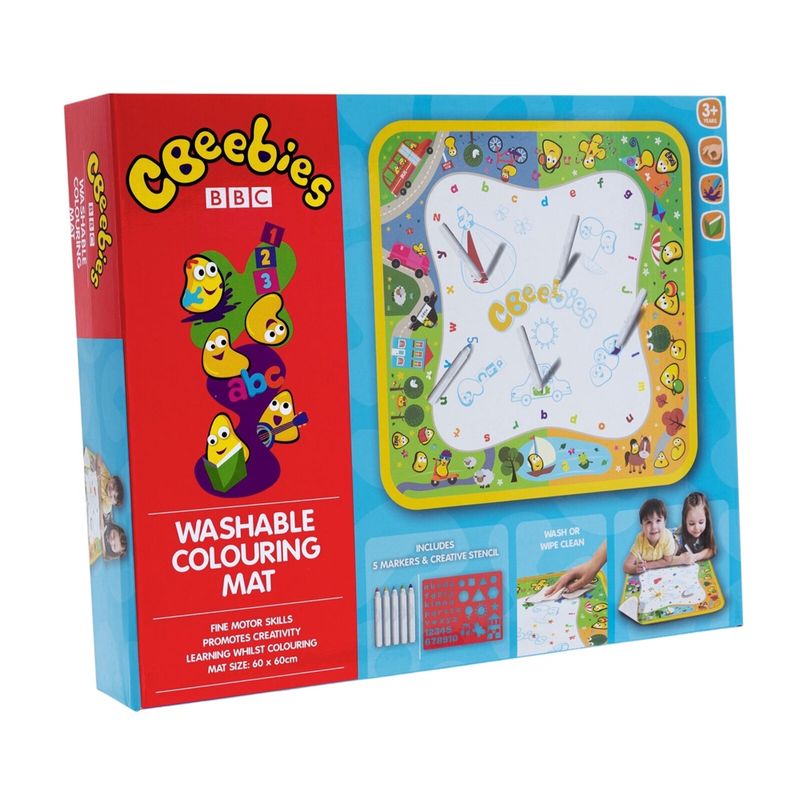 Jucarii, Copii si Bebe - Jucarii si jocuri - Jucarii & jocuri educative - Seturi pictura si desen - Set covoras lavabil pentru desenat, cu carioaca si sablon, 60 x 60 cm, multicolor, RMS 35-0126 - Infinity.ro