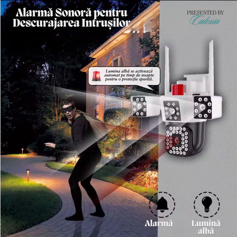 Casa si Gradina - Electrice - Smart Home - Camere de supraveghere - Camera de Supraveghere 2 in 1 Guardio, 4G & Port LAN,Full HD, Audio,Alarma, Senzor Miscare, Rotire 360°,Zoom Digital 10x - Infinity.ro