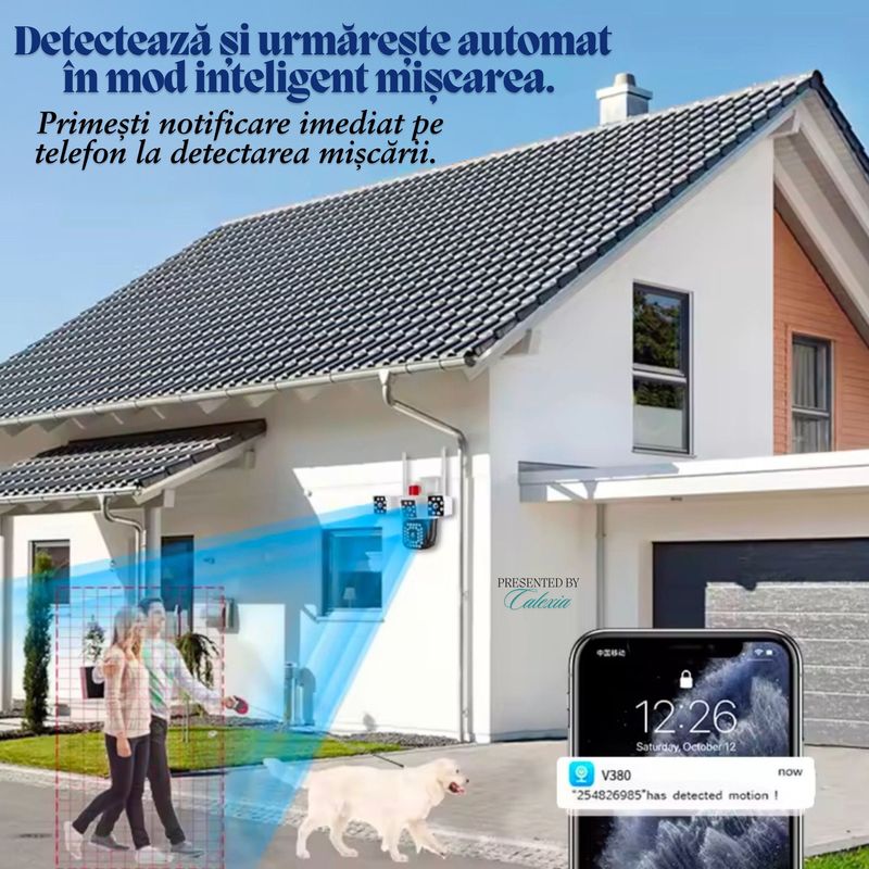 Casa si Gradina - Electrice - Smart Home - Camere de supraveghere - Camera de Supraveghere 2 in 1 Guardio, 4G & Port LAN,Full HD, Audio,Alarma, Senzor Miscare, Rotire 360°,Zoom Digital 10x - Infinity.ro