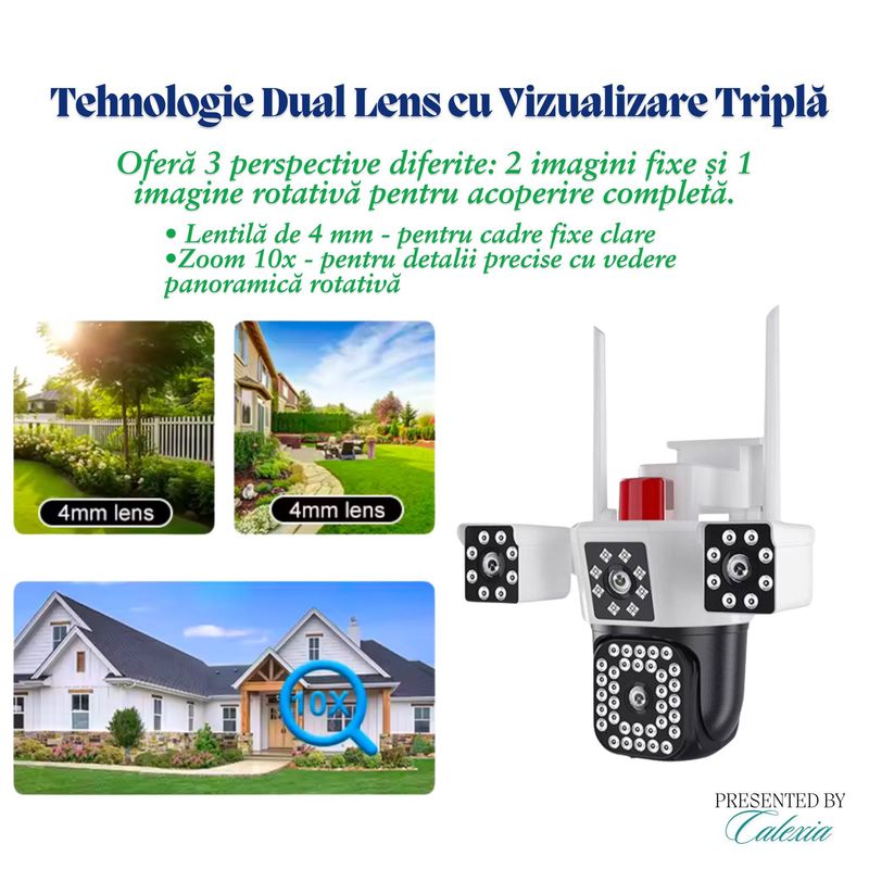 Casa si Gradina - Electrice - Smart Home - Camere de supraveghere - Camera de Supraveghere 2 in 1 Guardio, 4G & Port LAN,Full HD, Audio,Alarma, Senzor Miscare, Rotire 360°,Zoom Digital 10x - Infinity.ro