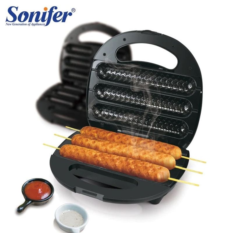 Electronice si Electrocasnice - Electrocasnice bucatarie - Preparare paine - Sandwich-maker - Aparat de prajit hotdog maker, marca SONIFER SF 6069 800W - Infinity.ro