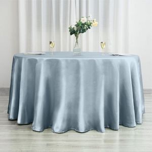 Fata de masa Kotonia Home - rotunda cu diametrul 240 cm, Damasc Saten DeLux, 100% bumbac, grey silver