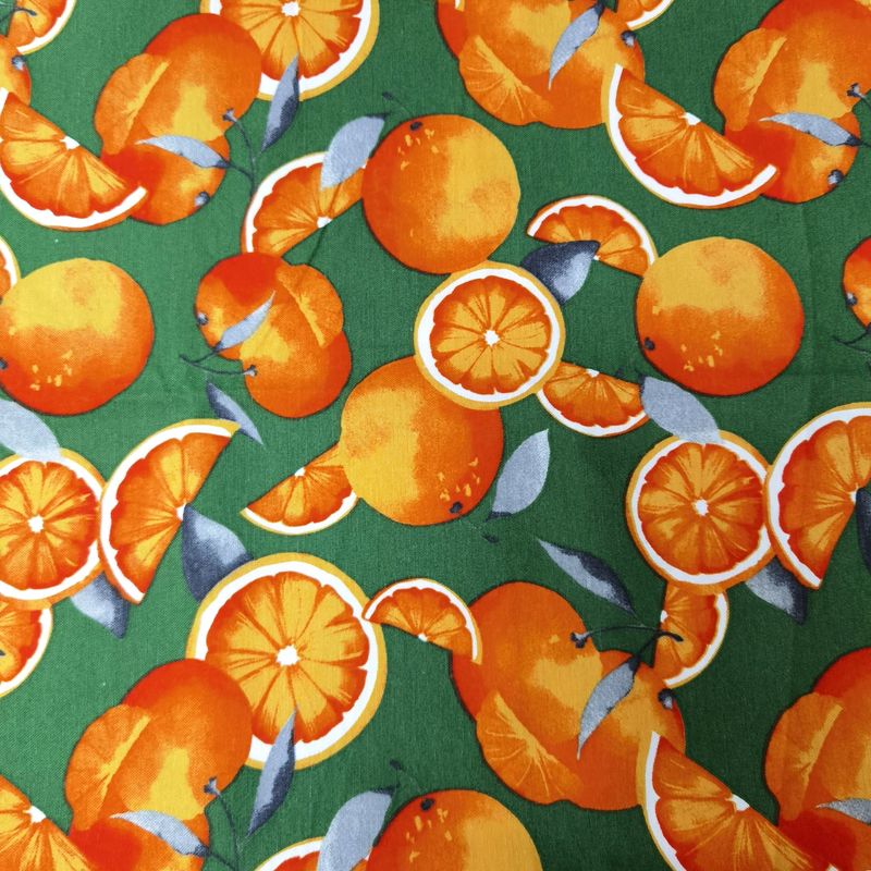 Casa si Gradina - Textile si covoare - Textile bucatarie - Fete de masa - Fata de masa Kotonia Home Exotic - 100% bumbac, 160x180 cm, creton impermeabil, verde, felii de portocale - Infinity.ro