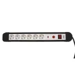 TV, Audio-Video si Foto - Accesorii TV si audio - Cabluri si adaptoare audio - Prelungitor 6 prize 3M cu intrerupator si protectie, cablu 3×1.5mmp Alb - Infinity.ro