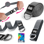 Sport si Outdoor - Fitness - Accesorii fitness - Benzi elastice fitness - Curea de Yoga pentru exercitii de intensitate puternica, 300 cm, Gri - Infinity.ro