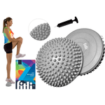 Sport si Outdoor - Fitness - Accesorii fitness - Discuri de echilibru - Set doua emisfere senzoriale pentru exercitii de echilibru, pompa inclusa, 16 cm, FitLi, gri - Infinity.ro