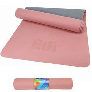 Saltea Yoga pentru exercitii, din cauciuc, 183x61 cm, Roz