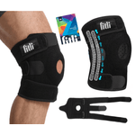 Sport si Outdoor - Echipament Sportiv - Accesorii echipament sportiv - Protectii sport - Genunchiera cu tesatura respirabila si anti-alunecare, Negru - Infinity.ro