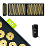 Sport si Outdoor - Fitness - Accesorii fitness - Saltele fitness - Saltea cu perna pentru presopunctura, husa de transport, Negru/Auriu - Infinity.ro
