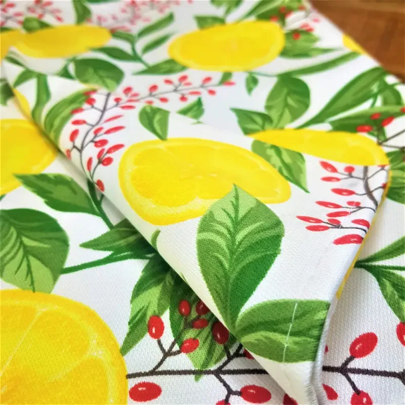 Casa si Gradina - Textile si covoare - Textile bucatarie - Fete de masa - Fata de masa Kotonia Home Exotic - 100% bumbac, 180x180 cm, creton impermeabil, decor lamai si merisor - Infinity.ro