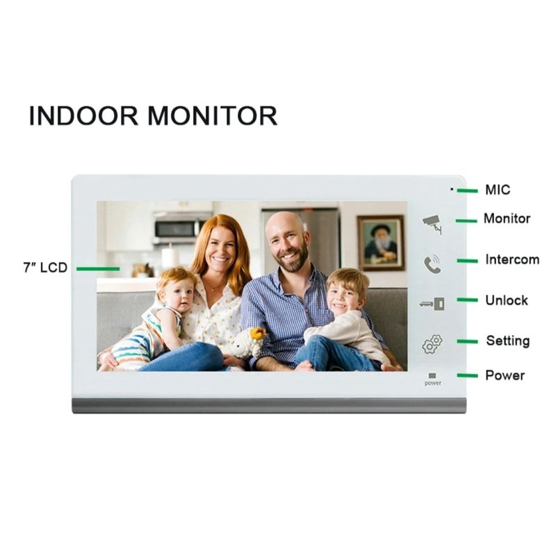 Casa si Gradina - Electrice - Smart Home - Accesorii control acces si supraveghere - Sistem video de interfon cu ecran de 7 inchi, CRISTALIS SALE™, Videointerfon cu 5 chei de acces, Vedere nocturna - Infinity.ro