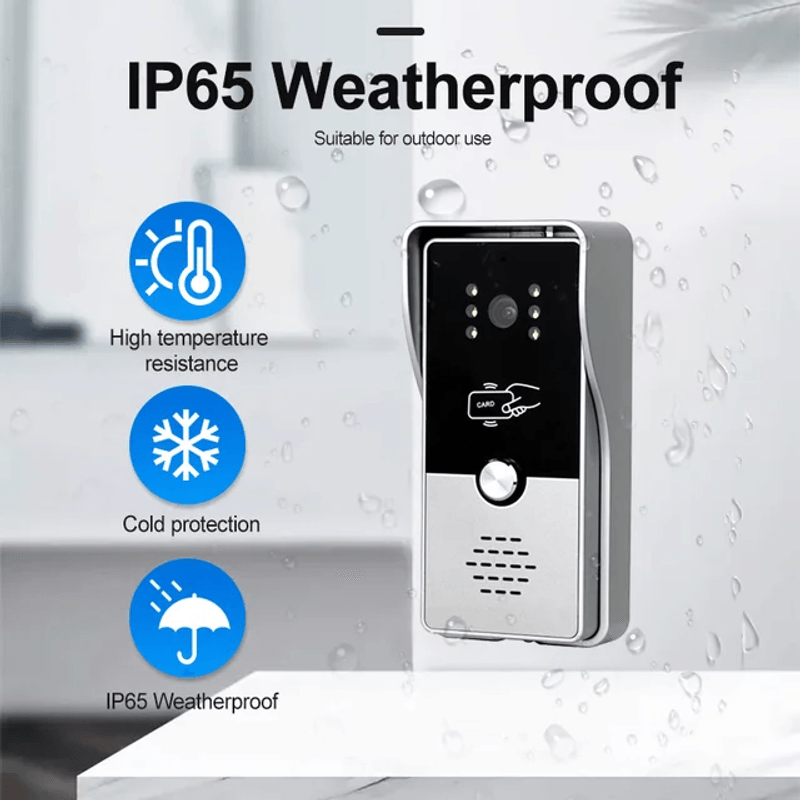Casa si Gradina - Electrice - Smart Home - Accesorii control acces si supraveghere - Sistem video de interfon cu ecran de 7 inchi, CRISTALIS SALE™, Videointerfon cu 5 chei de acces, Vedere nocturna - Infinity.ro