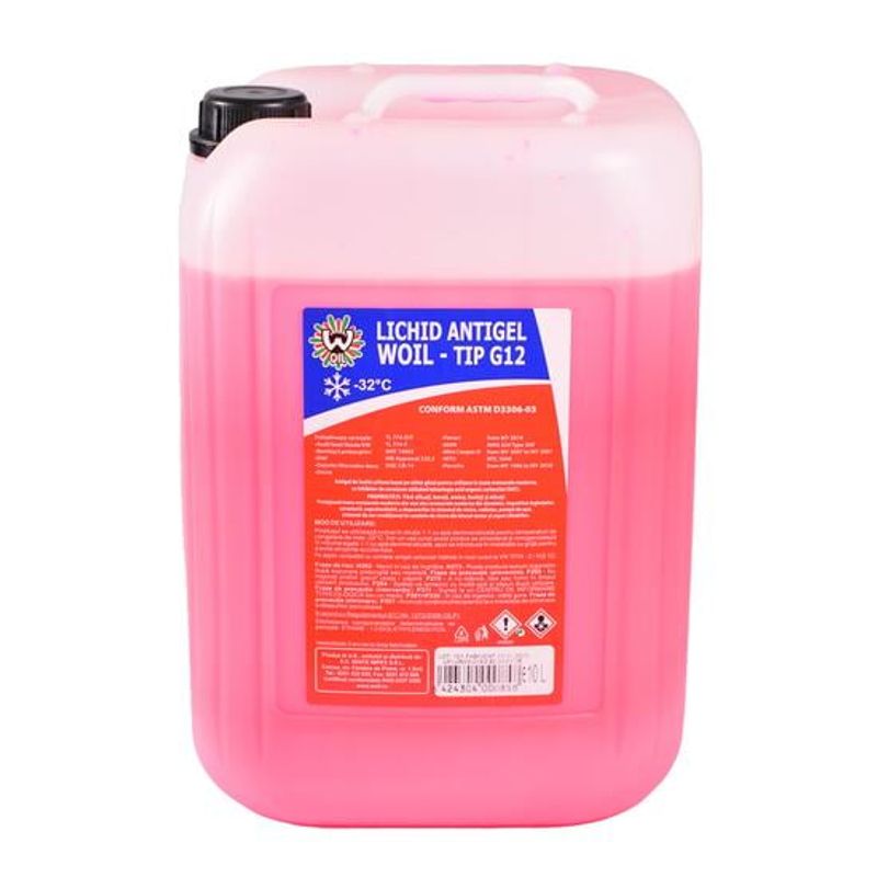 Auto si Moto - Intretinere auto - Uleiuri si lichide - Antigel concentrat Woil, G12, -32 C, 10L - Infinity.ro